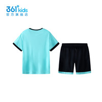 361°361度童装男童足球套装2024年秋季中大童套装 水冷蓝/经典黑 140cm