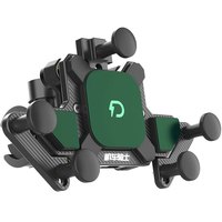 灯昕摩托车手机导航防震防抖减震无线充防水铝合金电动车车载支架萝卜 黑色 管夹式固定【不带充电】