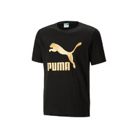 PUMA 彪马 Logo印花运动圆领短袖T恤 男款 黑色