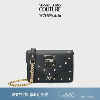 范思哲Versace Jeans Couture女士单肩背包链条包 黑色