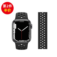 wezi 唯智 适用apple watch9表带s8苹果手表iwatch8/7/6/2/3/4/5/se代6运动透气硅胶男女款45/44mm手表带s5智