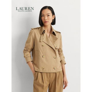 LAUREN RALPH LAUREN 拉夫劳伦 女装 24年春双排扣斜纹棉布短款风衣RL61951 270-桦树棕 14