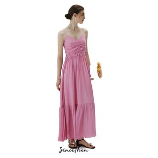 SinceThen 从那以后 女士法式粉色吊带裙