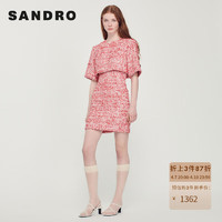 Sandro 23春秋新款女装红色修身法式连衣裙SFPRO02843 30/红色 38