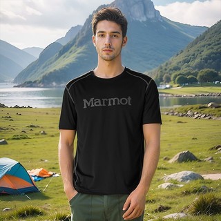 Marmot 土拨鼠 断码特惠MARMOT土拨鼠夏男速干t恤户外露营登山徒步运动吸湿排汗