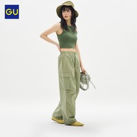 GU 极优 女宽松廓形工装裤直筒裤降落伞裤B347853