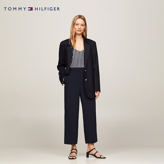 TOMMY HILFIGER24春季女装简约一字袋垂顺挺括暗襟宽松休闲裤41908 藏青色DW5 32