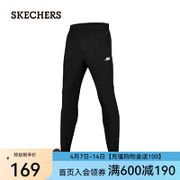 SKECHERS 斯凯奇 速干长裤新款梭织训练运动裤P223M122 碳黑/0018 XL