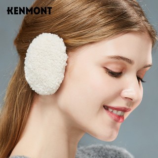 KENMONT 卡蒙 秋冬季耳套女保暖耳罩可爱摇粒绒加厚无间耳套纯色耳捂子便携3945 米色 M