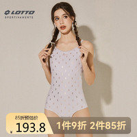 lotto 乐途 泳衣女时尚菠萝系列连体三角泳衣遮肉竞速游泳衣 297白棕 XL