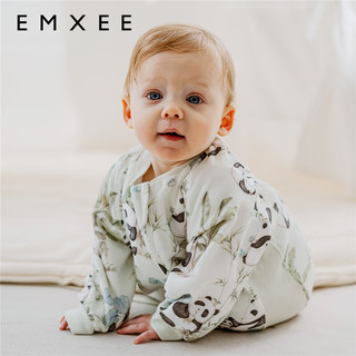嫚熙（EMXEE）婴儿一体式葫芦睡袋儿童宝宝春夏季长袖 牛油果纱罗睡袋 【前4后2】精灵密语 80cm