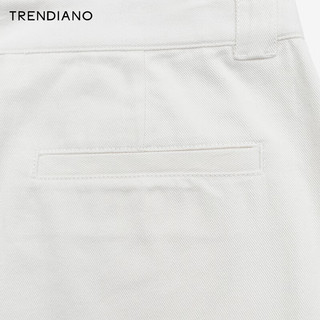 TRENDIANO大口袋休闲工装裤2024年夏季直筒休闲裤时尚短裤男 米白 S