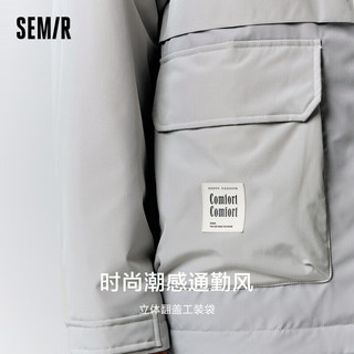 森马（Semir）棉服男日常简约工装风潮流舒适温暖宽松外套109723112106 灰色调00322 L