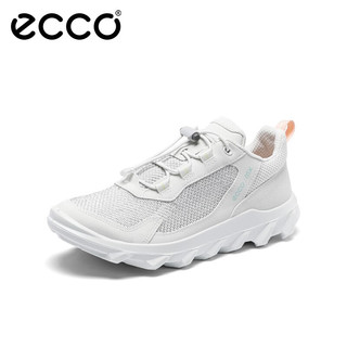 爱步（ECCO）网面鞋女 春夏简约低帮户外运动鞋日常休闲跑步鞋 驱动820263 白色/水泥灰82026360330 38