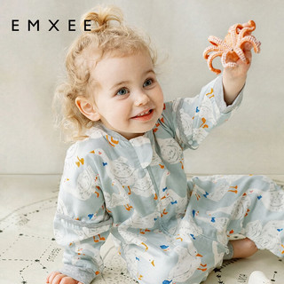 EMXEE 嫚熙 婴儿分腿睡袋儿童宝宝春夏四季纱布长袖睡袋 嫚熙大鹅 80cm