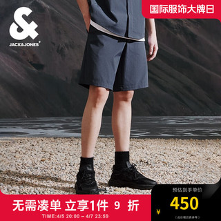 杰克·琼斯（JACK&JONES）夏季款常规索罗娜面料字母胶印基础百搭休闲裤短裤男款224215005 暗蓝色E40 165/72A/XSR