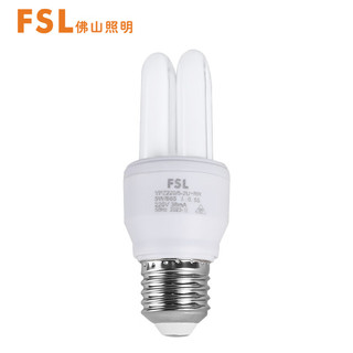 FSL 佛山照明 节能灯 e27螺口 电子U型 荧光灯泡 直管光源2U5W黄光2700K