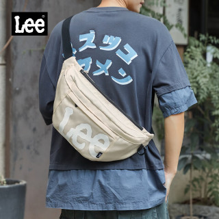 Lee 潮牌单肩包男女斜挎包街头潮流斜挎包胸差包简约背包 卡其色