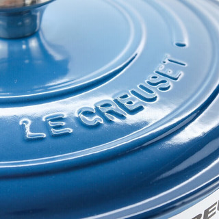 酷彩（Le Creuset）法国制造圆形锅铸铁珐琅汤锅炖锅 炖煮升级德国珐琅汤锅 马赛蓝 28cm