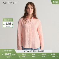 GANT甘特2024春季女士休闲通勤亚麻长袖衬衫4300277 624桃红色 40