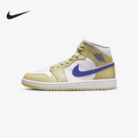 NIKE 耐克 Air Jordan 1 Mid AJ1 女子中帮柠檬黄运动鞋板鞋BQ72-701