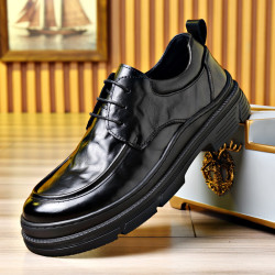 老人头laorentou温州高品质四季鞋牛皮厚底时尚休闲大头皮鞋