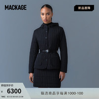 Mackage 复古绗缝系列-女士 RAJA轻薄收腰连帽羽绒服24早春款 黑色 M