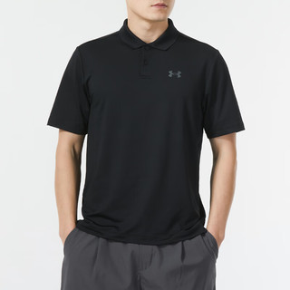 安德玛（Under Armour）Polo衫男2024春季针织透气运动半截袖休闲商务短袖t恤男 黑色【舒适·有型】  S【165】 体重100~120斤左右