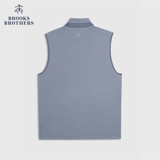 布克兄弟（BrooksBrothers）男士24春夏纯色立领拉链针织开衫马甲 4003-蓝色 XXL