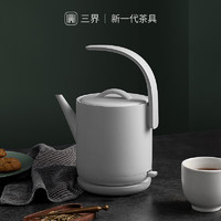 SANJIE 三界 电热水壶烧水壶泡茶冲咖啡家用小型保温煮茶器茶壶茶具不锈钢自动断电办公室沏茶 D1-Q 米白色