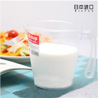 日本进口奶茶面粉豆浆烘焙量杯带刻度计量杯塑料大杯子1000毫升ml