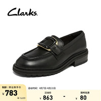 Clarks 其乐 女鞋蒂勒姆系列春乐福鞋女时尚潮流厚底单鞋英伦皮鞋 黑色 261686744 37