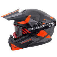 SCORPION EXO美国Scorpion蝎子头盔男摩托车揭面拉力骑行全盔四季防雾摩旅半盔 AT950揭面拉力盔 创意橙色 L