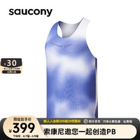 saucony 索康尼 专业跑步背心男款吸湿排汗轻薄春季跑步运动衫 午夜蓝PR10 M(170/92A)