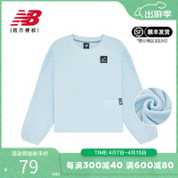 new balance NB 奥莱卫衣女士休闲运动短款长袖抓绒保暖口袋圆领套头上衣 WT11591-UVG L