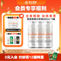 珠江啤酒 雪堡白啤酒 500mL*3罐