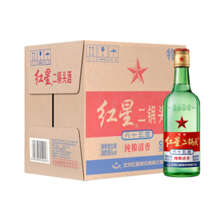 红星 二锅头白标 清香型白酒 65度 500ml*12瓶 整箱装