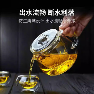 一朵棠 高硼硅玻璃茶壶高温大容量家用茶水分离花茶壶 共茗泡茶壶400ml