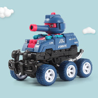越野小子儿童碰撞变形惯性坦克车可发射玩具仿真行走小车子模型男女孩 蓝色【碰撞坦克】