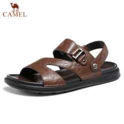 CAMEL 骆驼 男鞋2024夏季新款商务男士凉鞋真皮两用休闲透气软底沙滩鞋男