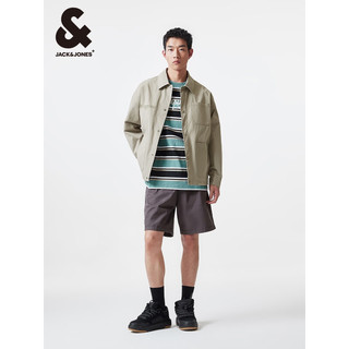 杰克·琼斯（JACK&JONES）夏季宽松肌理感面料按扣门襟抽绳底摆夹克外套男款224221014 E11卡其色 常规 E11卡其色 180/100A/L