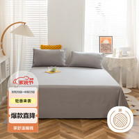 AVIVI 艾薇 床单单件 被单双人家用床垫保护罩亲肤磨毛床单 卡其灰230*250cm