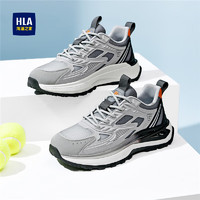 HLA 海澜之家 男鞋透气增高跑步休闲鞋耐磨舒适运动鞋HAAYDM1DAX049 灰色39