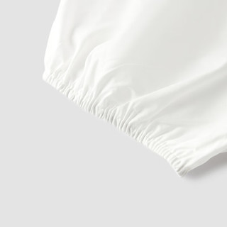 森马（Semir）连衣裙女温柔气质白月光2024夏季法式方领收腰中长裙清新 本白10102 150/76A/XS