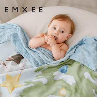 EMXEE 嫚熙 磨毛豆豆毯婴儿盖毯儿童毛毯幼儿园被子豆豆被