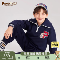 Paw in Paw PawinPaw卡通小熊童装24年春季男女童半翻领卫衣套装简约舒适 Navy藏青色/59 120