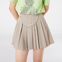 春季女装通勤百搭显瘦高腰A字百褶短裙