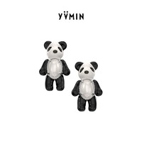 YVMIN 尤目 乐园系列 珐琅mini熊猫925纯银耳钉秋冬气质独特耳骨钉