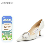 JIMMY CHOO 礼物女士拿铁色尖头高跟鞋MELVA 70 AYU 231 LATTE CRYSTAL 35.5