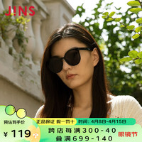 JINS 睛姿 女士TR90复古圆框时尚太阳镜防紫外线LRF20S215 94黑色